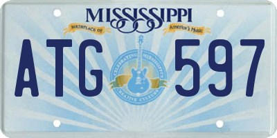MS license plate ATG597