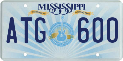 MS license plate ATG600