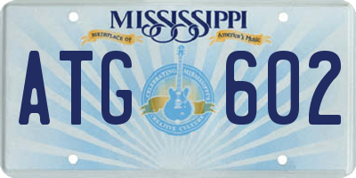 MS license plate ATG602