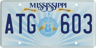 MS license plate ATG603
