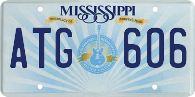 MS license plate ATG606