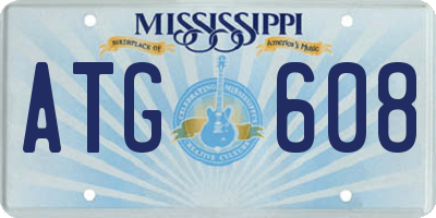 MS license plate ATG608