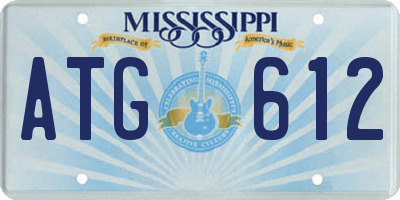 MS license plate ATG612