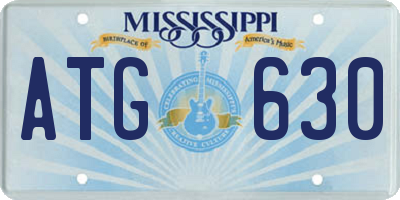 MS license plate ATG630