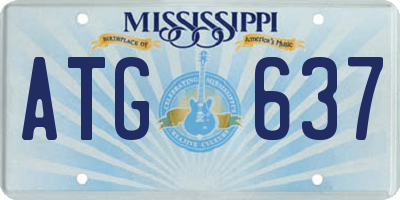 MS license plate ATG637