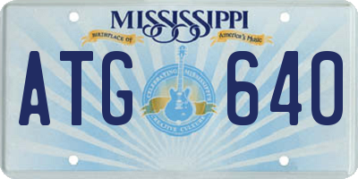 MS license plate ATG640