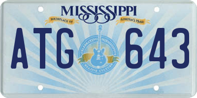 MS license plate ATG643