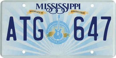 MS license plate ATG647