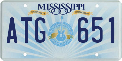 MS license plate ATG651