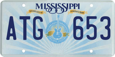 MS license plate ATG653