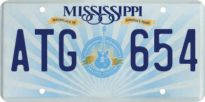 MS license plate ATG654