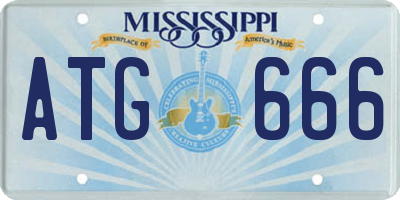 MS license plate ATG666