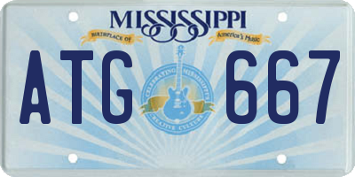 MS license plate ATG667