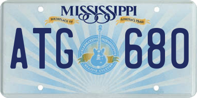 MS license plate ATG680