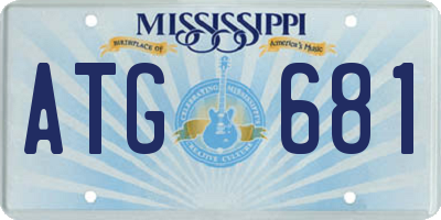 MS license plate ATG681