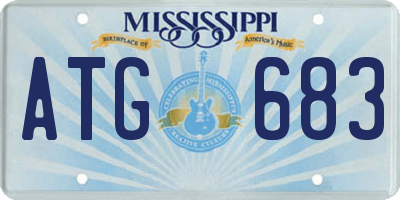 MS license plate ATG683