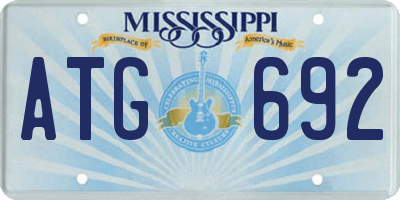 MS license plate ATG692