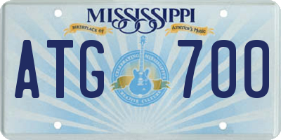MS license plate ATG700
