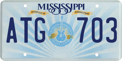 MS license plate ATG703