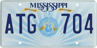 MS license plate ATG704