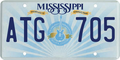MS license plate ATG705