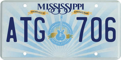 MS license plate ATG706
