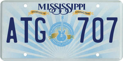 MS license plate ATG707