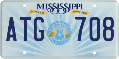 MS license plate ATG708