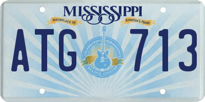 MS license plate ATG713