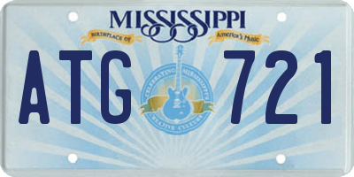 MS license plate ATG721