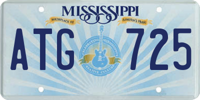 MS license plate ATG725
