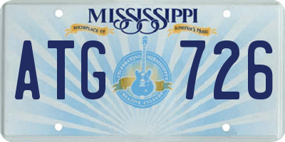 MS license plate ATG726