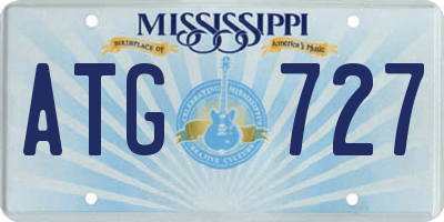 MS license plate ATG727