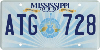 MS license plate ATG728