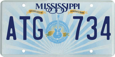 MS license plate ATG734
