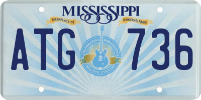MS license plate ATG736