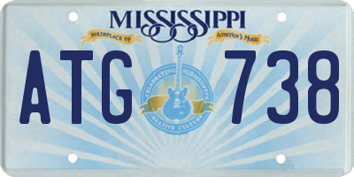 MS license plate ATG738