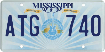 MS license plate ATG740