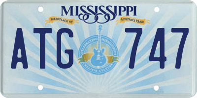 MS license plate ATG747