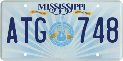 MS license plate ATG748