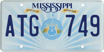 MS license plate ATG749