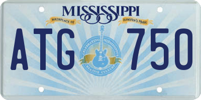 MS license plate ATG750