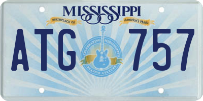 MS license plate ATG757