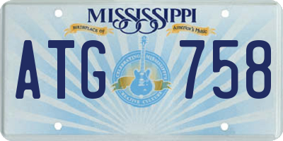 MS license plate ATG758