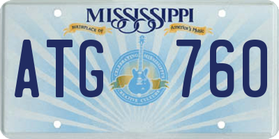 MS license plate ATG760