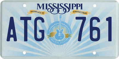 MS license plate ATG761
