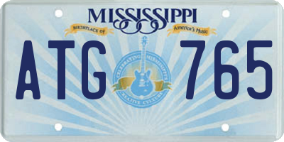 MS license plate ATG765