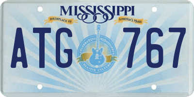 MS license plate ATG767