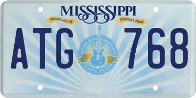 MS license plate ATG768