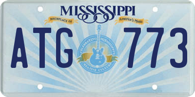 MS license plate ATG773